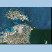 Situation du marégraphe par rapport à la trace au sol des satellites Jason (distance 1,6 km)